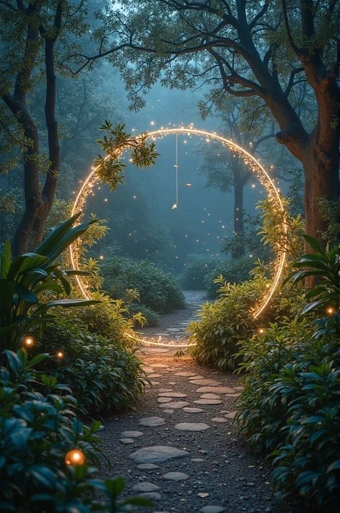 Mystical forest portal path