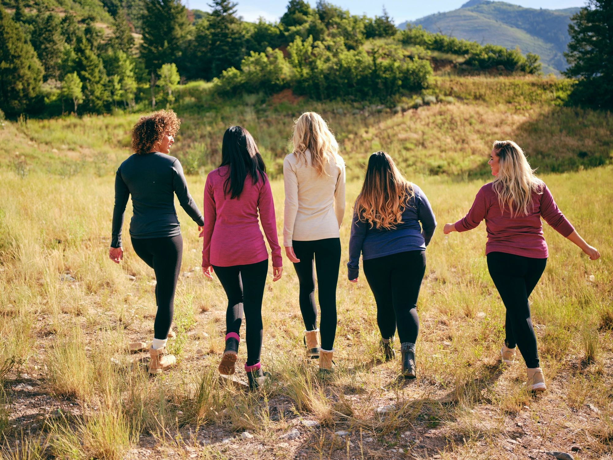 Group of women jogging together